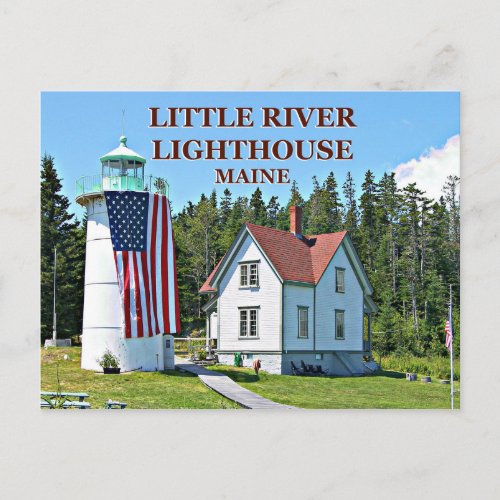 Little River Lighthouse Maine Postcard