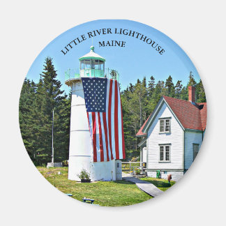 Little River Lighthouse, Maine Round Magnet