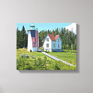 Little River Lighthouse, Maine Wrapped Canvas Print