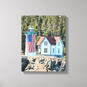 Little River Lighthouse, Maine Wrapped Canvas Print