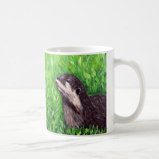 Little River Otter Painting Coffee Mug (Right)