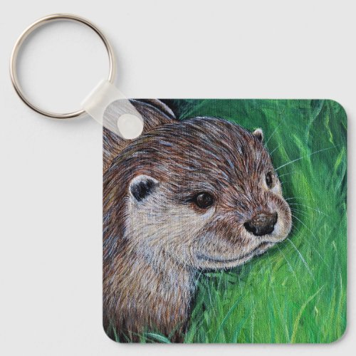 Little River Otter Painting Keychain