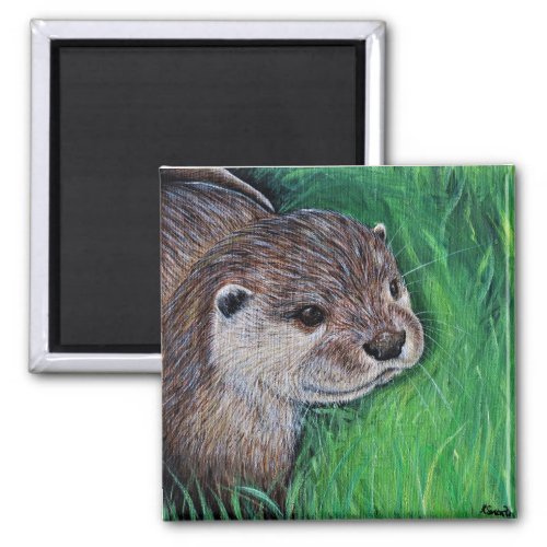 Little River Otter Painting Magnet