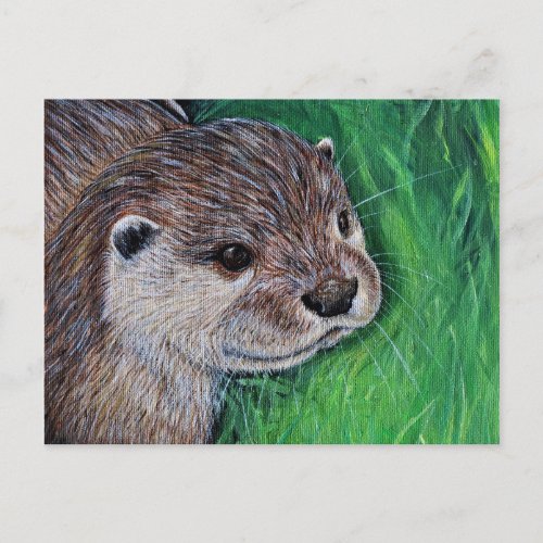 Little River Otter Painting Postcard