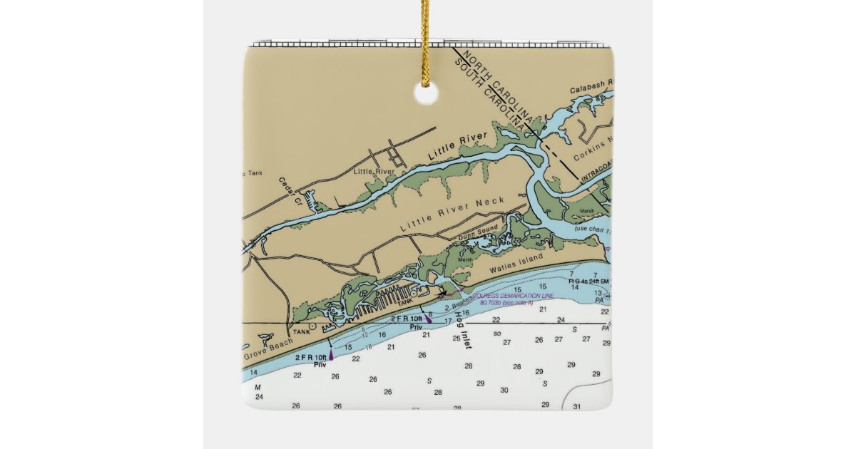 Little River, South Carolina Chart Ceramic Ornament Zazzle