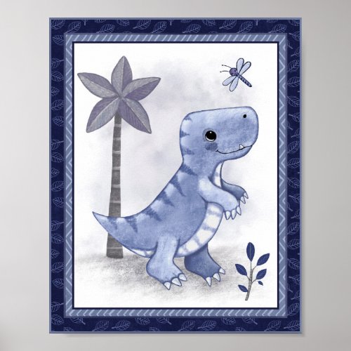 Little Roar Dinosaur _ T_Rex Nursery Art Poster