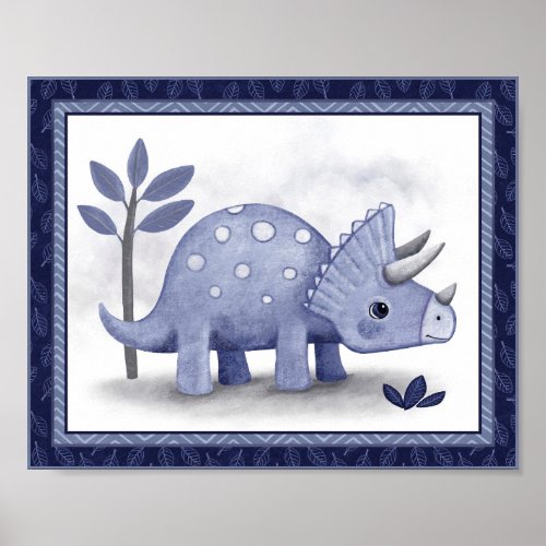 Little Roar Dinosaur _ Triceratops Poster