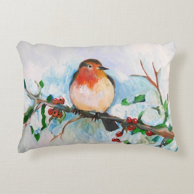 Little Robin Accent Pillow (Front)