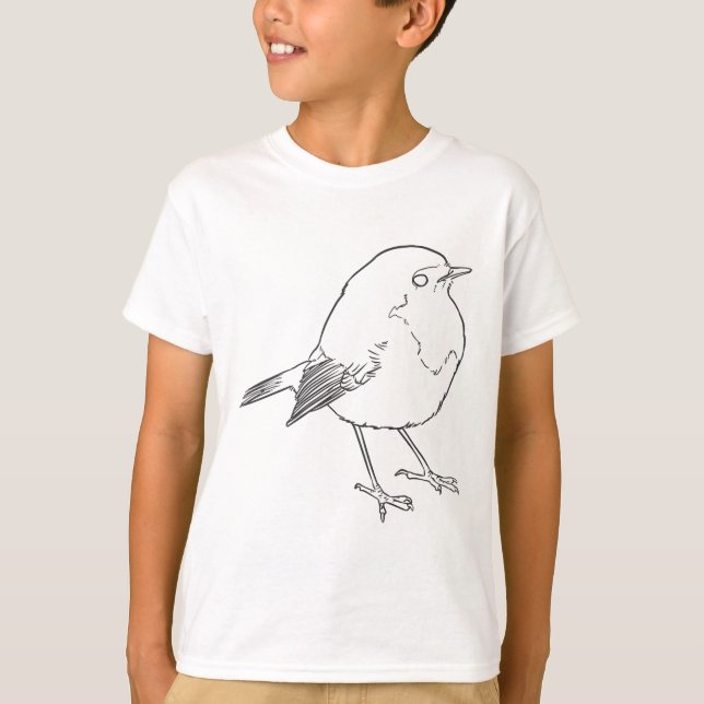 Little robin bird lineart T-Shirt (Front)