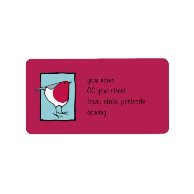 Little Robin blue Address Label (Front)