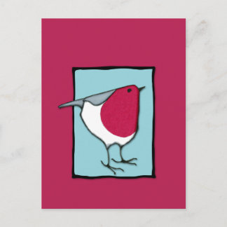 Little Robin blue Postcard