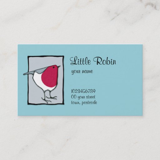 Customizable Little Robin grey Business Card