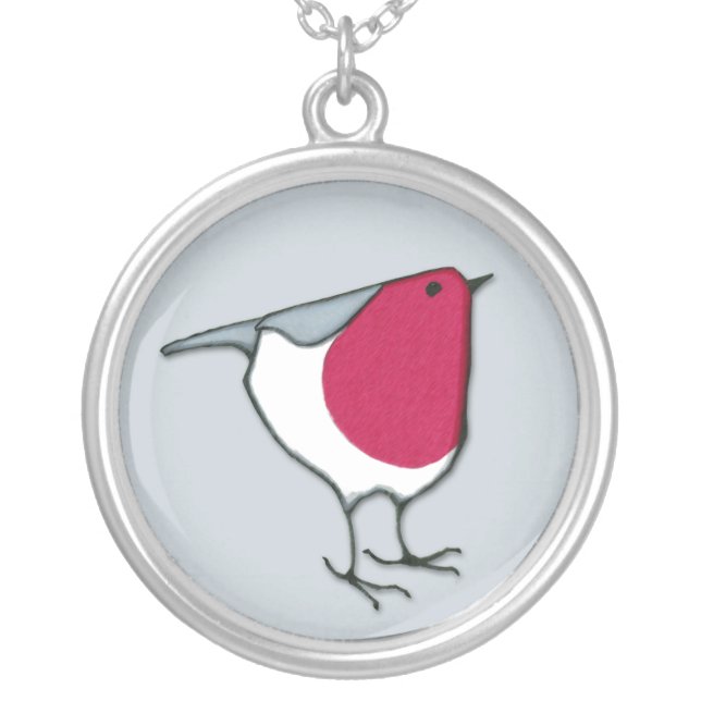 Little Robin grey Necklace (Front)
