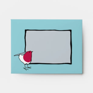 Little Robin grey Note Card Envelope