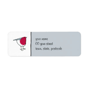 Little Robin grey Return Address Label