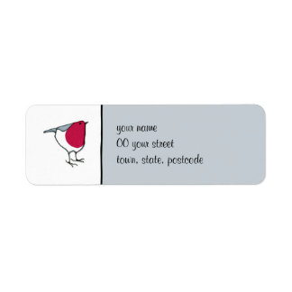 Little Robin grey Return Address Label