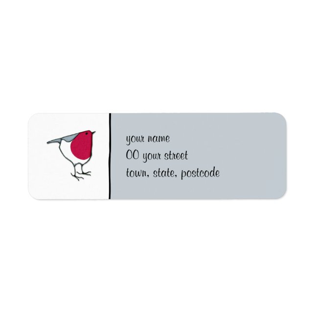 Little Robin grey Return Address Label (Front)