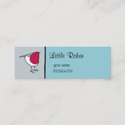 Little Robin grey small Business Card