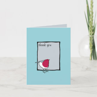 Little Robin grey Thank you Note Card