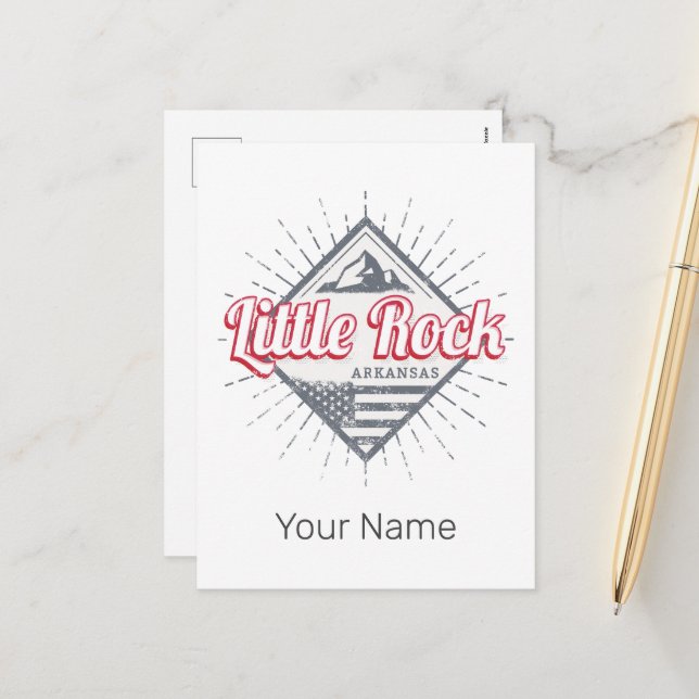 Little Rock Arkansas City United States USA Design Holiday Postcard (Front/Back In Situ)