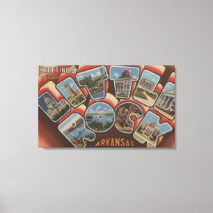 Little Rock, Arkansas - Large Letter Scenes 2 Canvas Print