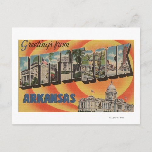 Little Rock Arkansas _ Large Letter Scenes Postcard