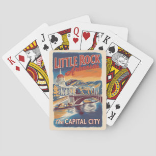 Little Rock Arkansas Painterly Travel Art Vintage Poker Cards