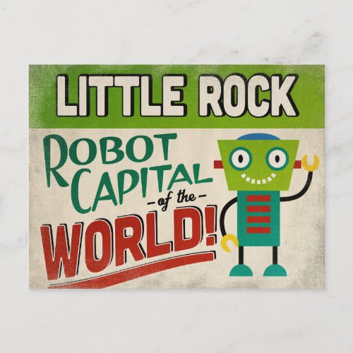 Little Rock Arkansas Robot _ Funny Vintage Postcard