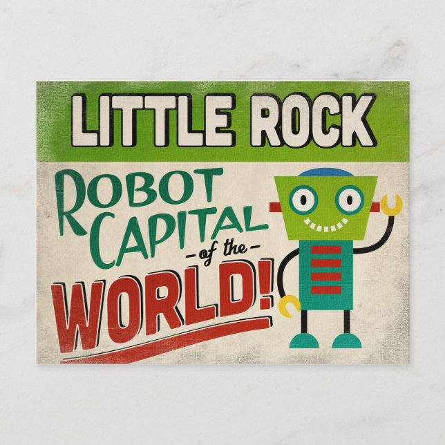 Little Rock Arkansas Robot - Funny Vintage Postcard (Front)