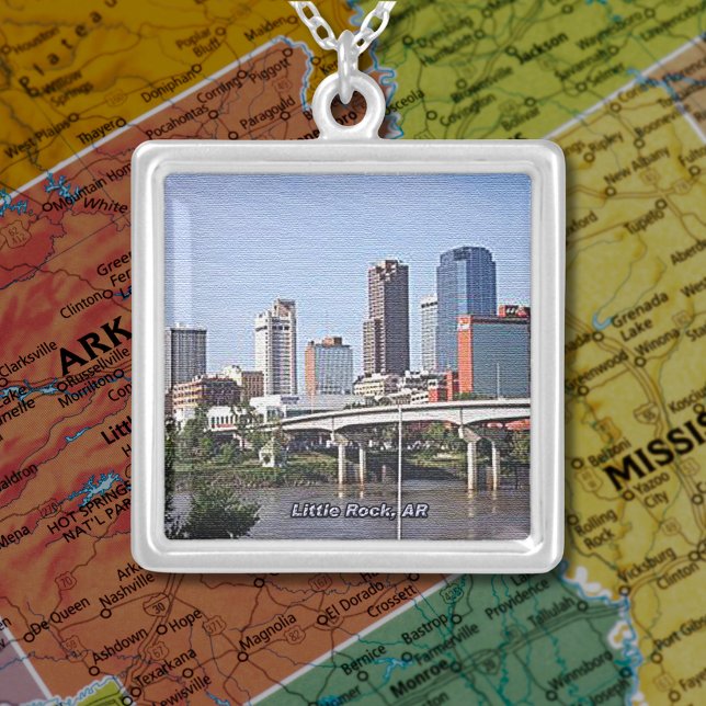 Little Rock, Arkansas Silver Plated Necklace (Little Rock, Arkansas Silver Plated Necklace)