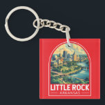 Little Rock Arkansas Travel Art Emblem Keychain<br><div class="desc">Little Rock retro vector travel design. Little Rock,  the capital of Arkansas,  is a city on the Arkansas River. It’s home to the William J. Clinton Presidential Library and Museum.</div>