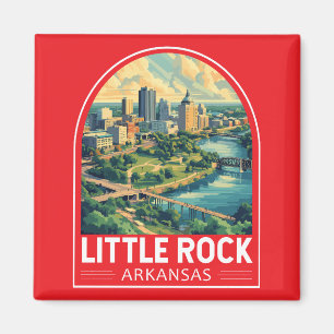 Little Rock Arkansas Travel Art Emblem Magnet