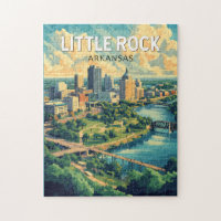 Little Rock Arkansas Travel Art Vintage