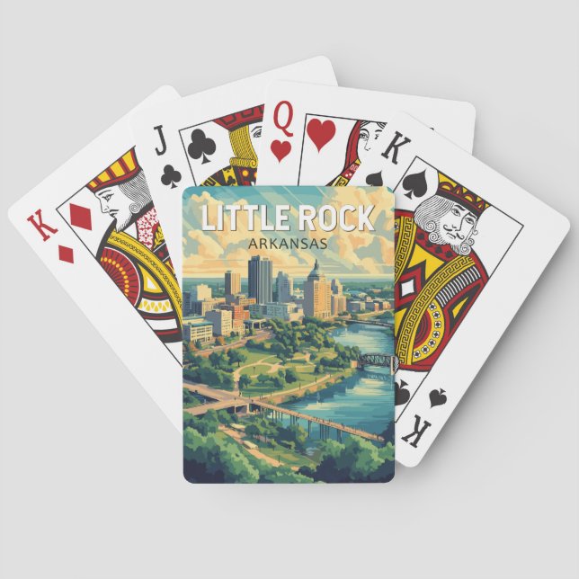 Little Rock Arkansas Travel Art Vintage Poker Cards (Back)