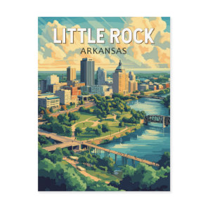 Little Rock Arkansas Travel Art Vintage Postcard