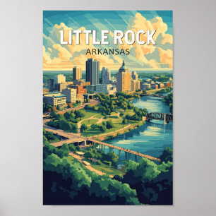 Little Rock Arkansas Travel Art Vintage Poster