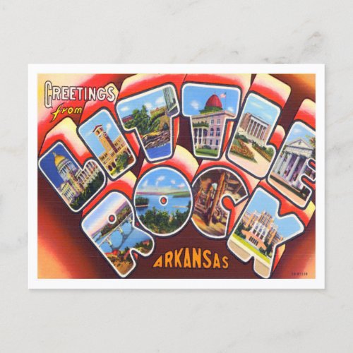 Little Rock Arkansas Vintage Big Letters Postcard