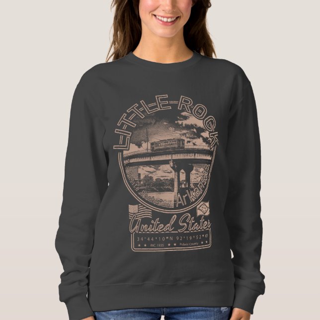LITTLE ROCK ARKANSAS - VINTAGE CITY TROLLEY SWEATSHIRT (Front)