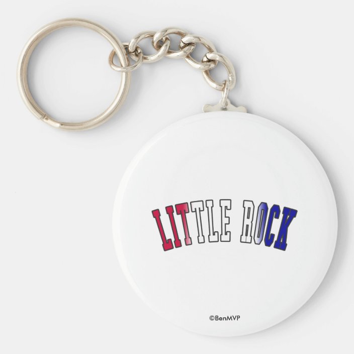 Little Rock in Arkansas State Flag Colors Key Chain