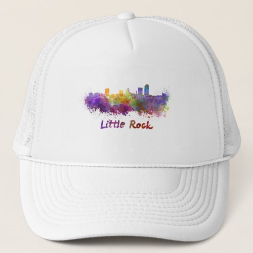 Little Rock skyline in watercolor Trucker Hat