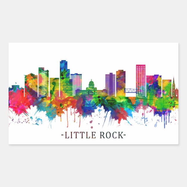 Little Rock Skyline Rectangular Sticker (Front)