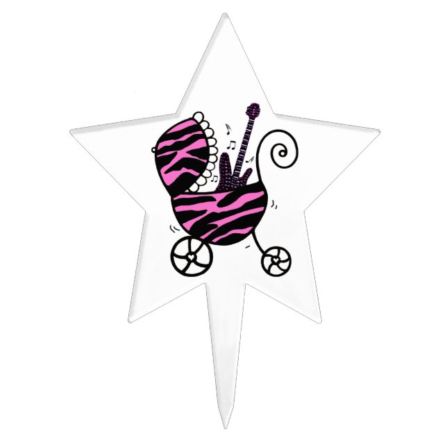 "Little Rock Star" Baby Girl Cake Topper (Front)