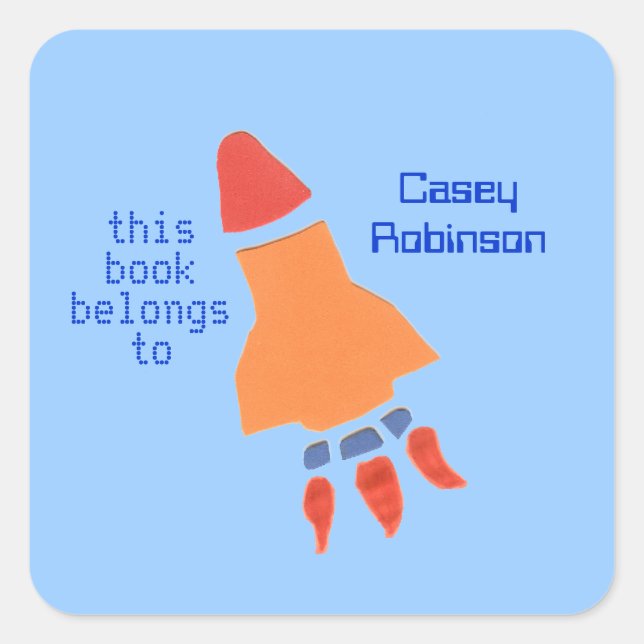 Little rocket personalized bookplates for kids (Front)