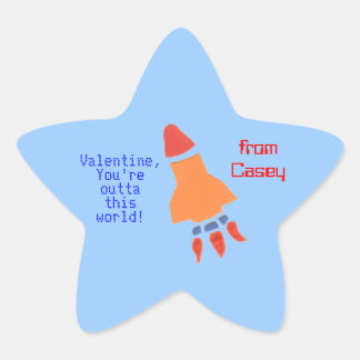 Little rocket personalized valentine sticker