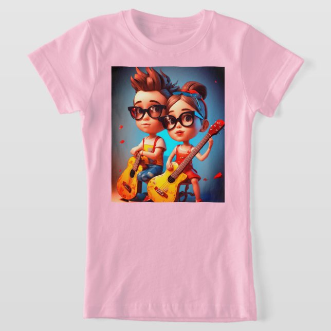 "Little Rockstars" Kids' Guitar T-Shirt (Laydown)