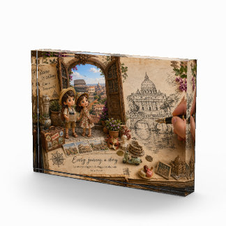 Little Rome Tourists Art Photo Block