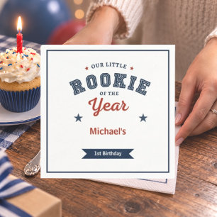 Little Rookie 1st Birthday Baseball Napkins