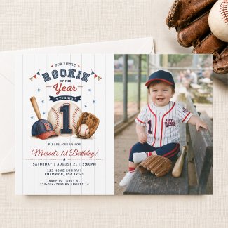 Little Rookie 1st Birthday Photo