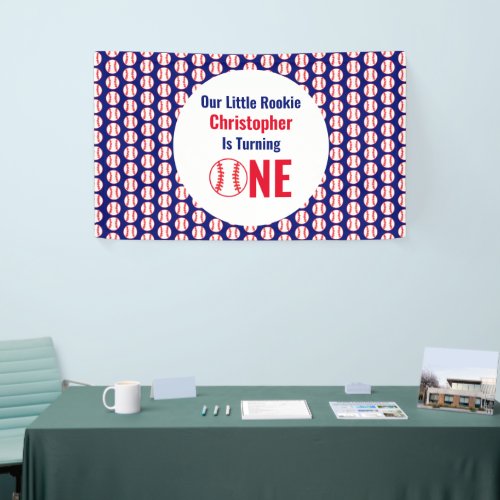 Little Rookie Baseball 1st Birthday Banner