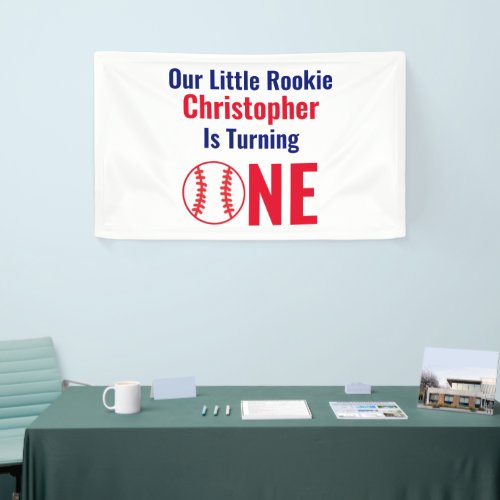 Little Rookie Baseball 1st Birthday Banner